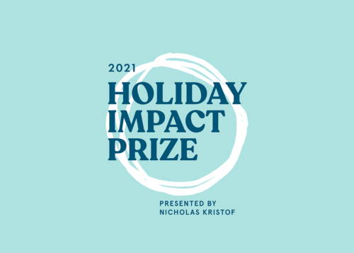 Logo stating Per Scholas is Holiday Impact Prize winner