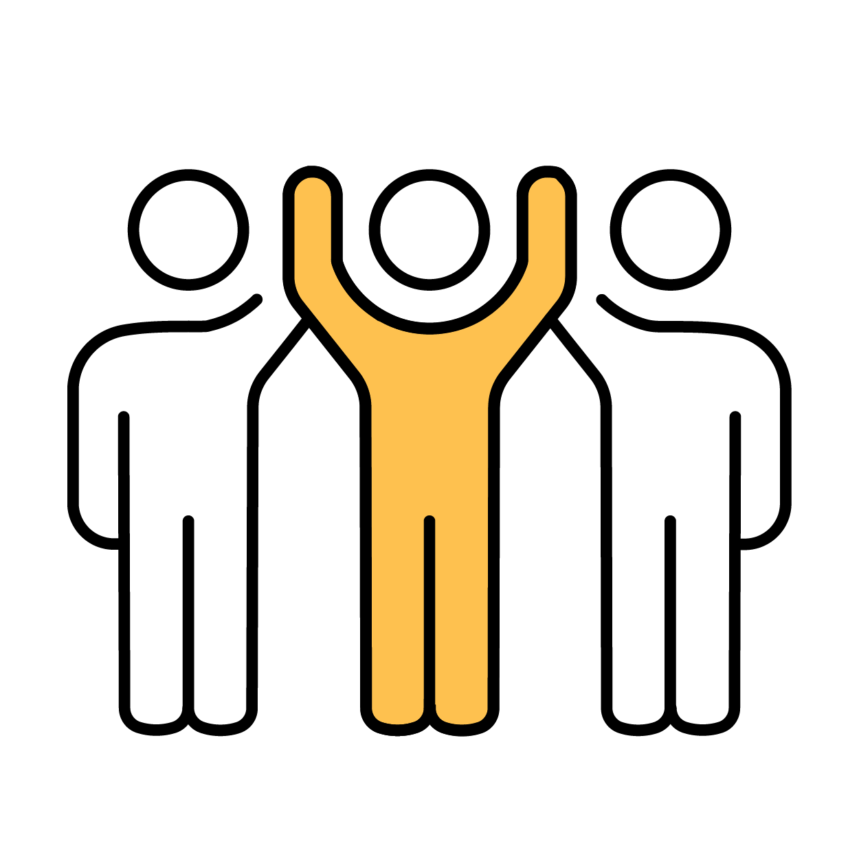 Three people working together icon