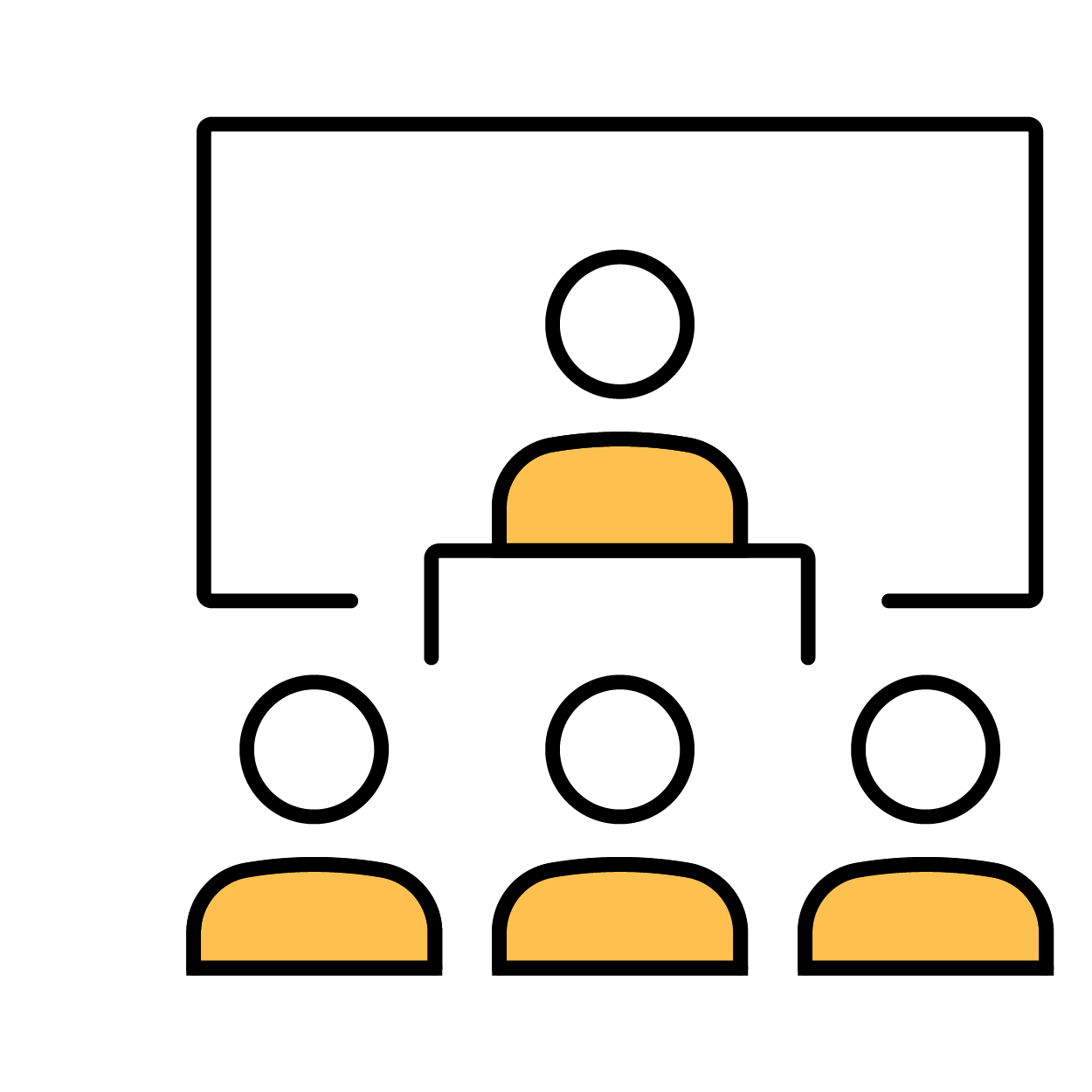 Icon of a instructor lecturing 3 others