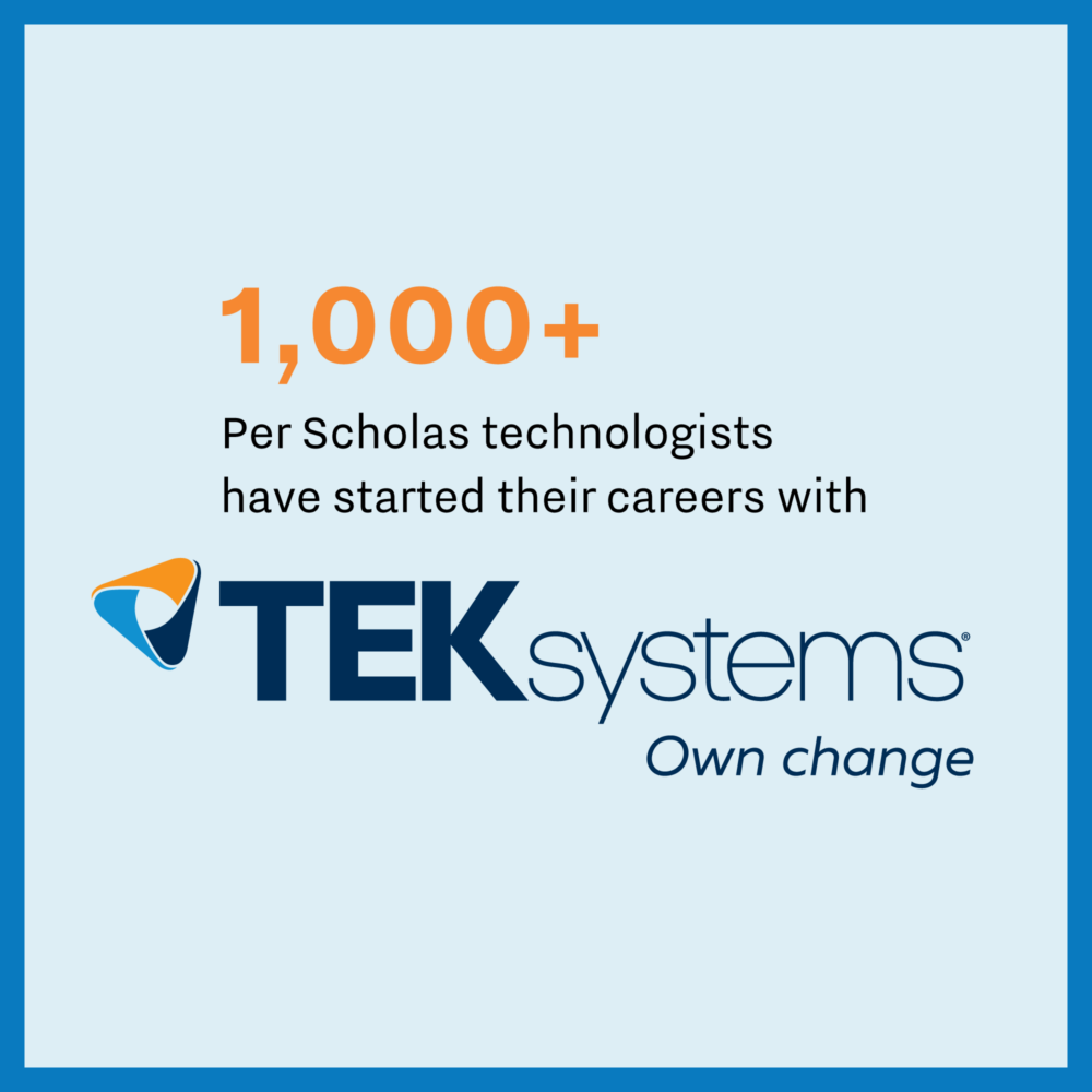 1,000+ Per Scholas technologists have started their careers with TEKsystems