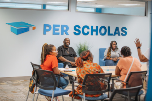 Killer Mike speaking to the Per Scholas Columbus Managing Director