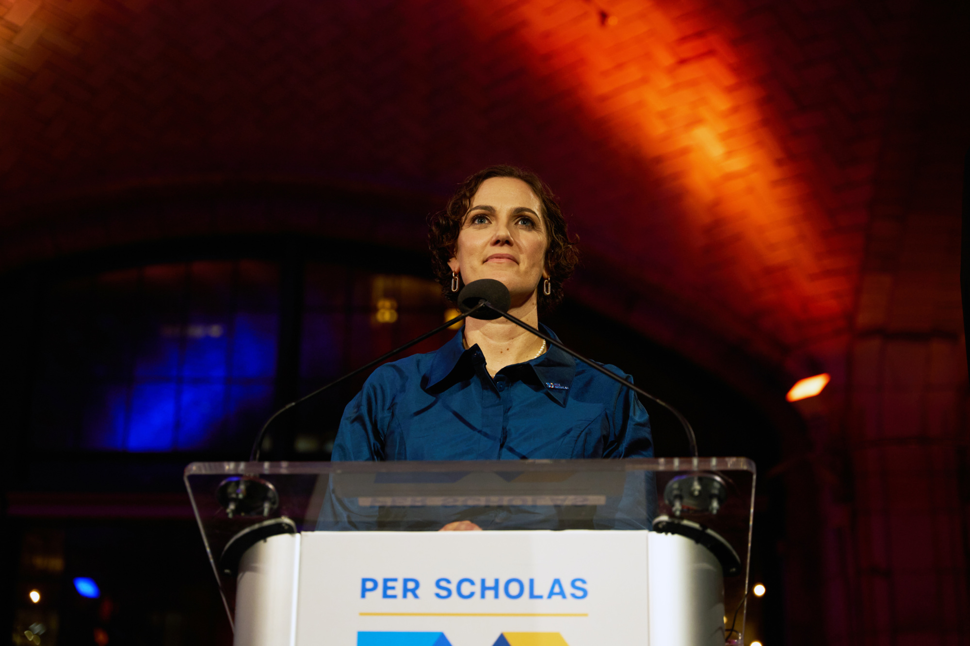 Per Scholas President, Caitlyn Brazill delivers remarks.