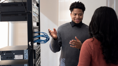 Per Scholas learner - Server Rack Hands On Training